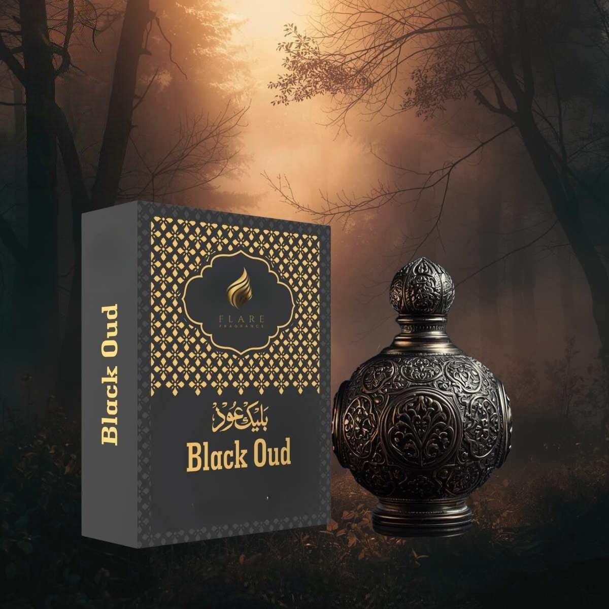 Black Oud by Flare Fragrance | Long-Lasting Luxury Woody Oud Perfume