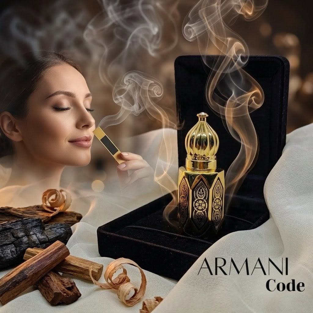 Armani Code Concentrated Perfume Oil | Luxury Ornate Gold Attar Bottle – 6ml